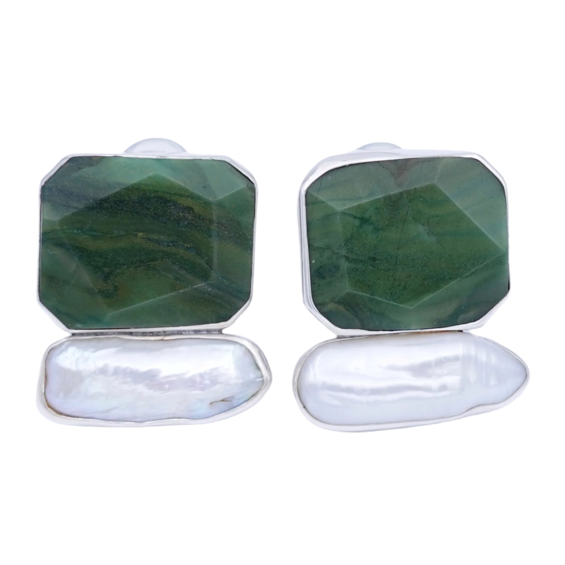 Green Aventurine & Pearl Earrings