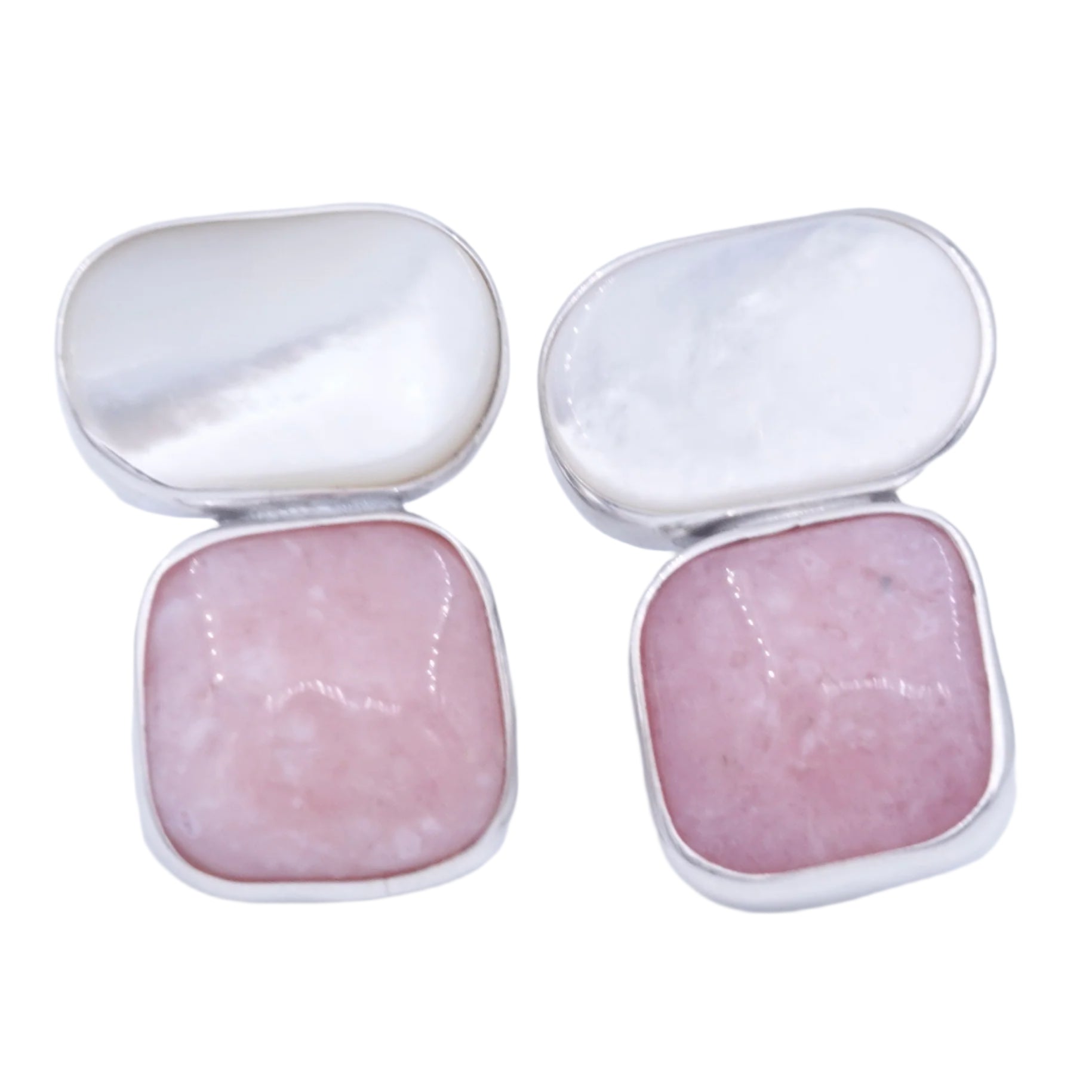 Pearl and Pink Opal Earrings