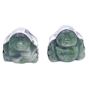 Green Jade Buddha Earrings
